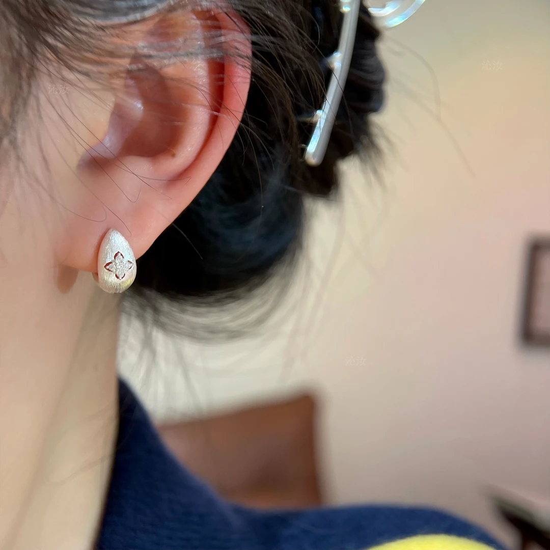 【沁汝饰品】FQ749银色镂空质感耳扣轻奢高级复古['双11好物']
