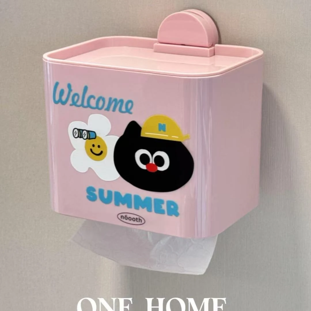 ONE 卫生间厕纸盒洗脸巾收纳盒壁挂式厕所纸巾盒抽纸高级感卷纸盒