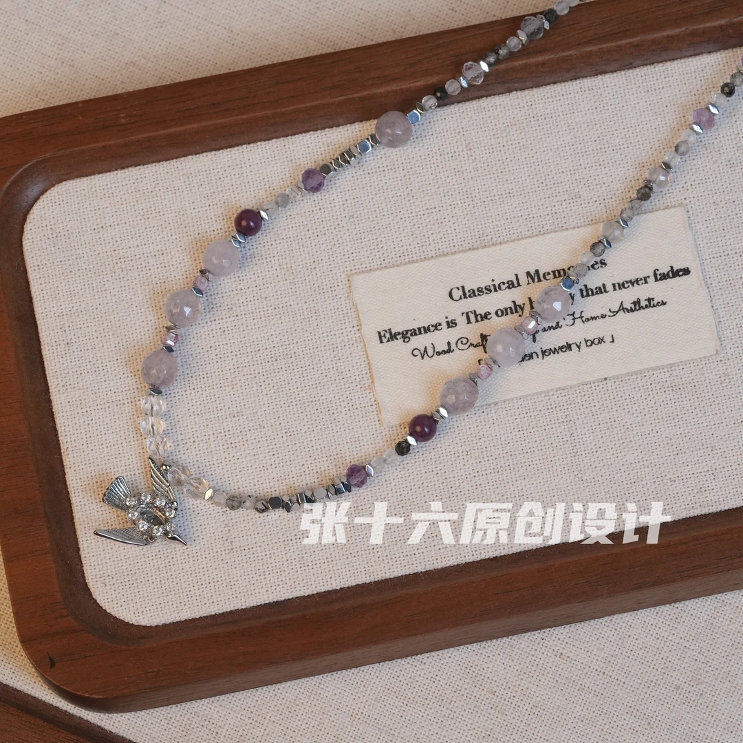 铜合金项链 [飞鸟]张十六原创设计手工串珠百搭复古小众彩色