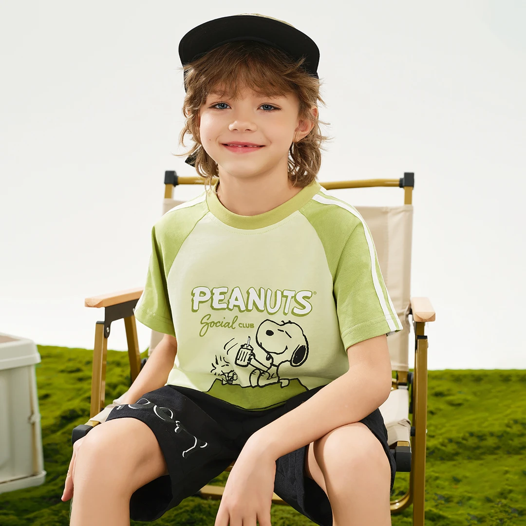 Snoopy/史努比洛儿妈青货福利圆领休闲T恤时尚印花纯棉短袖4t127