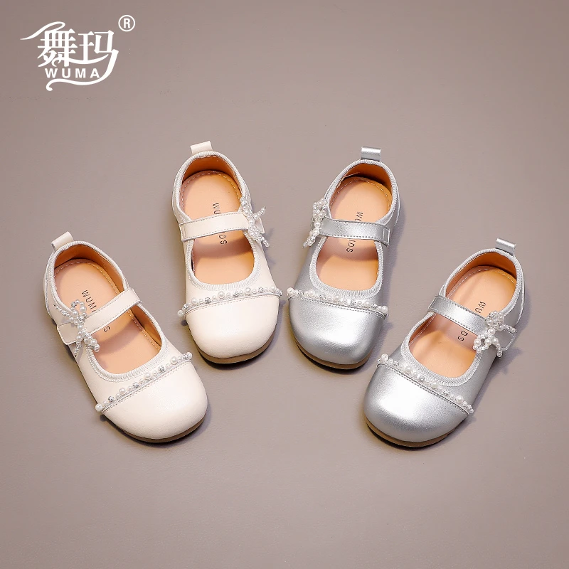 舞玛女童鞋子儿童公主鞋2025新款春秋季玛丽珍单鞋软底皮鞋538372