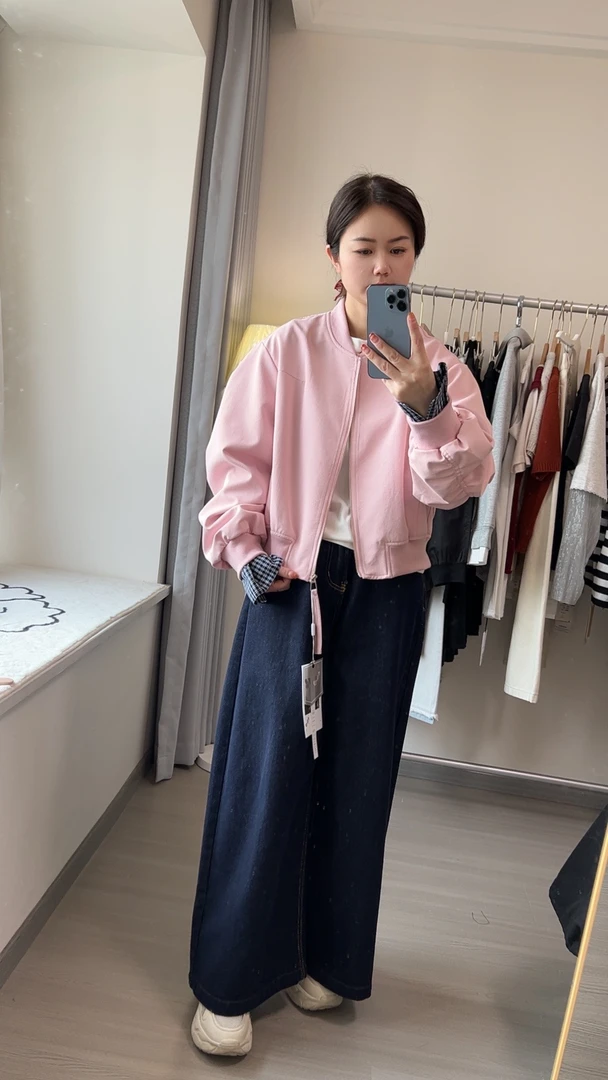短款拼接春季宽松型百搭上衣女ins短外套
