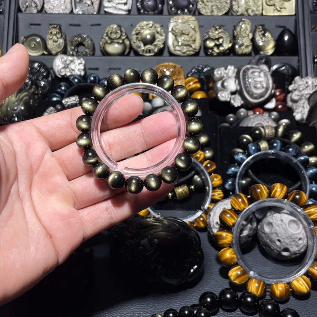 未镶嵌黑曜岩珠宝奇石_***辉