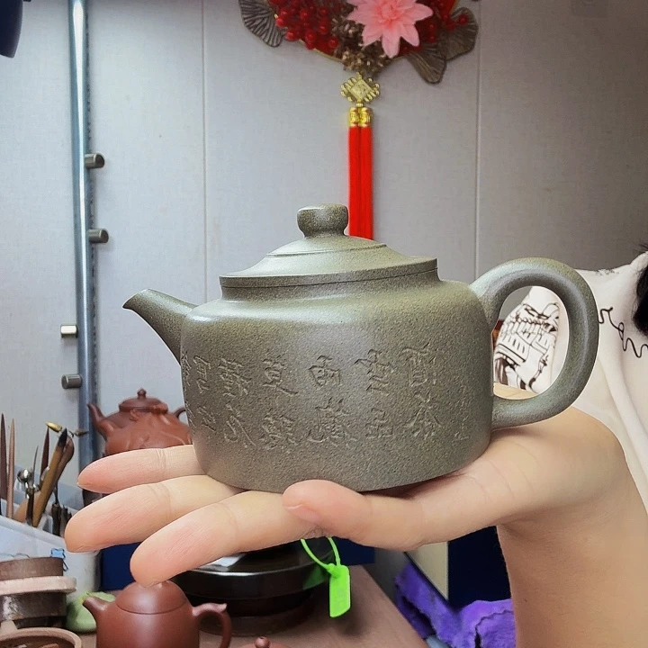 爱***子紫砂茶壶徳中半手微瑕