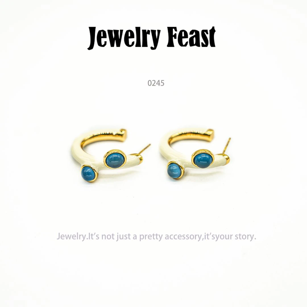 铜合金耳饰 JF时尚气质耳环新款小众设计高级感耳钉耳饰～0245