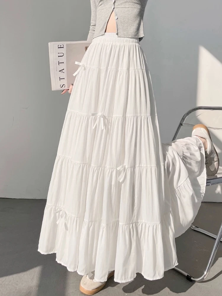 301-350 春夏新款百搭高腰多层网纱半身裙中长款大摆