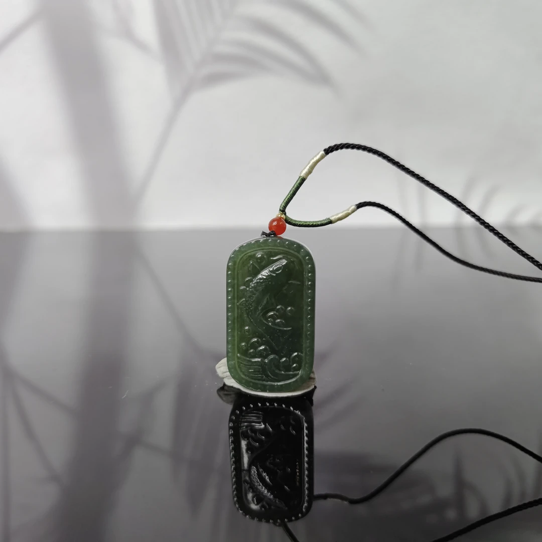 T和田玉好运锦鲤吊坠1261