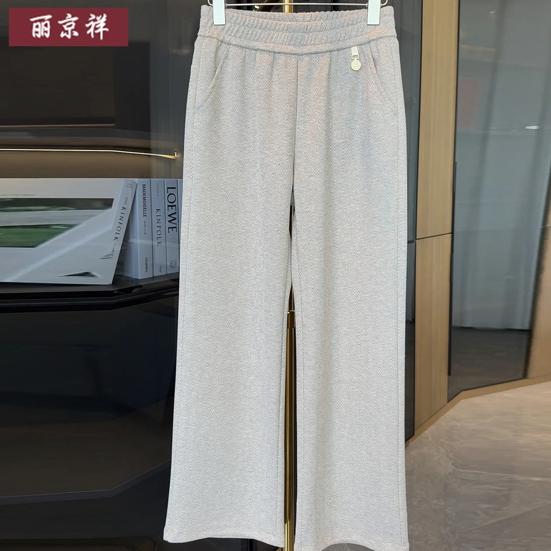 气质妈妈秋装新款时尚洋气松紧裤子中老年阔太太秋冬休闲长裤