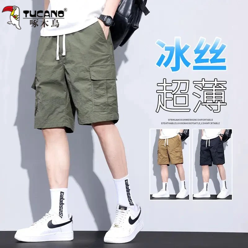 啄木鸟新款工装短裤男士五分裤男士夏季薄款潮牌宽松百搭休闲短