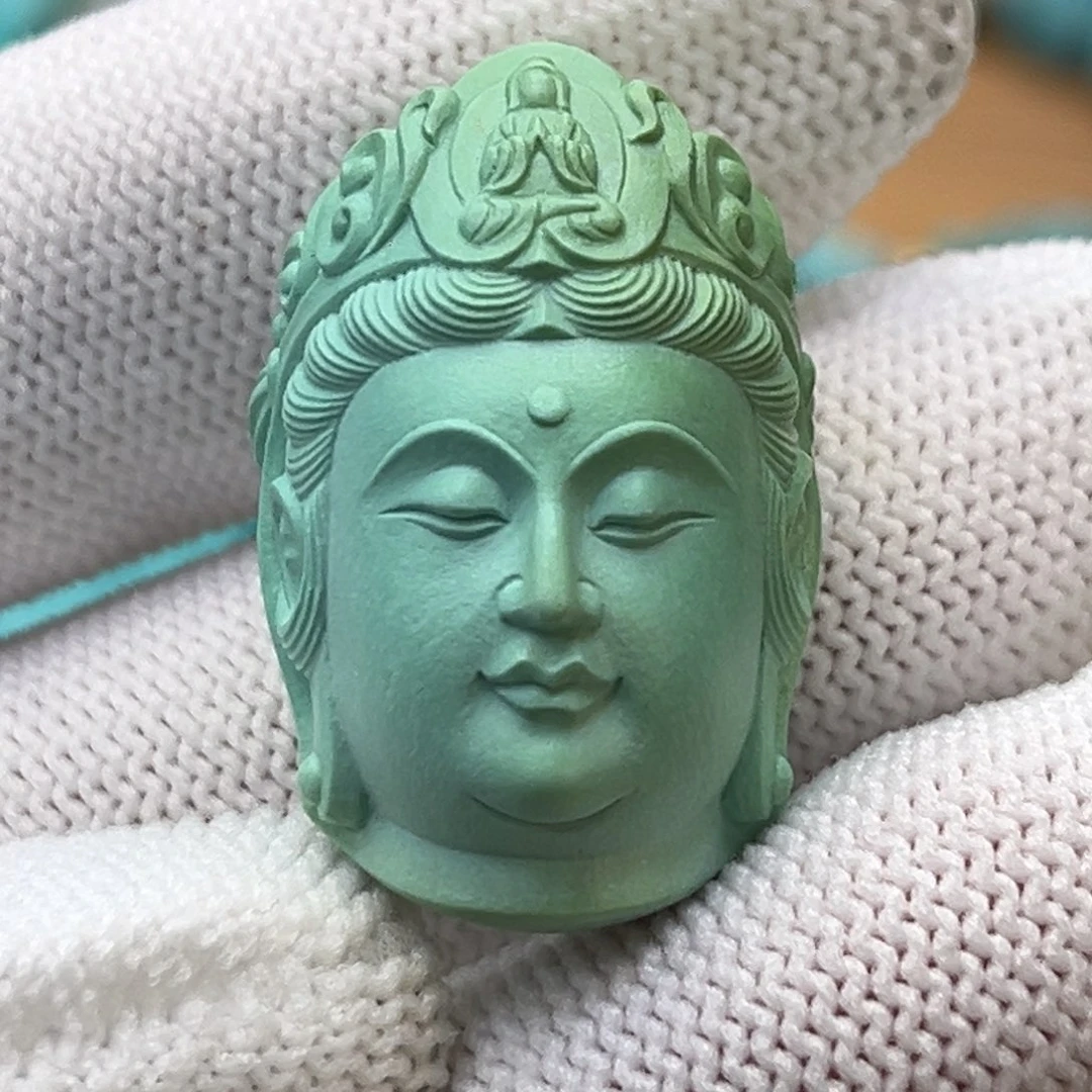 绿松石未镶嵌珠宝奇石观音首