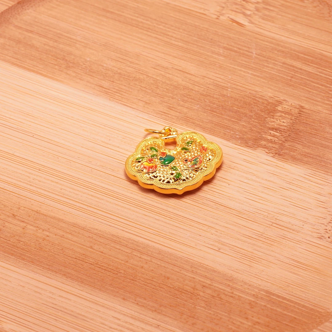 吊坠足银 珐琅彩喜鹊锁包百搭国风