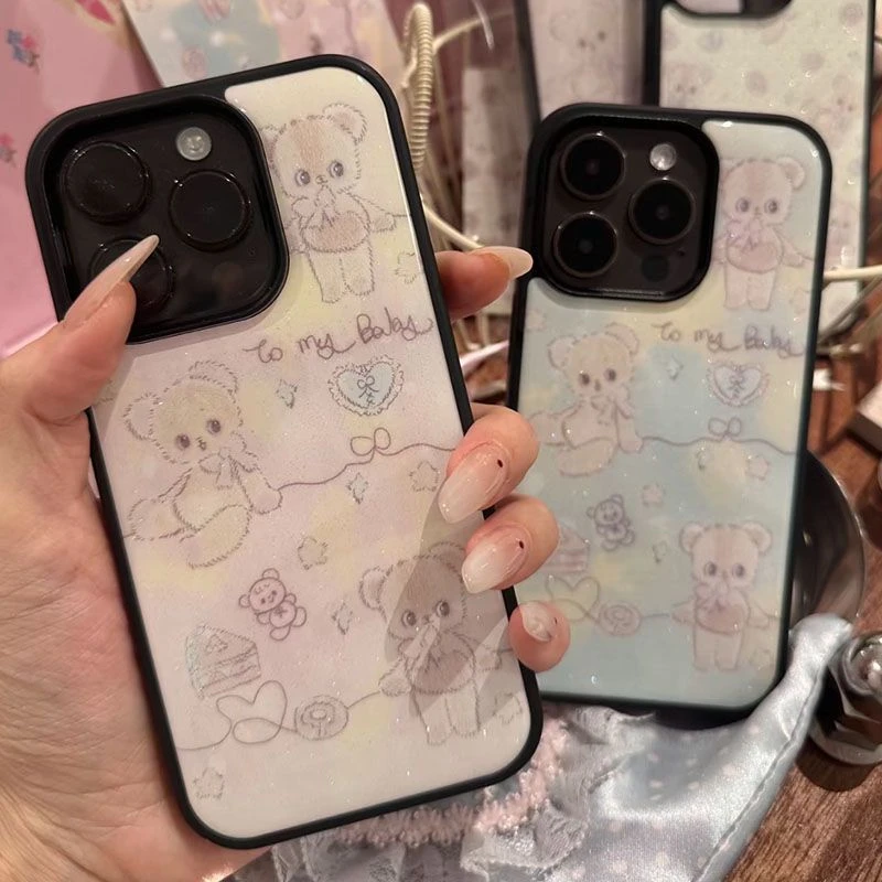 新款公仔网红款16pro手机壳适用苹果11小众12创意13甜美14女款15