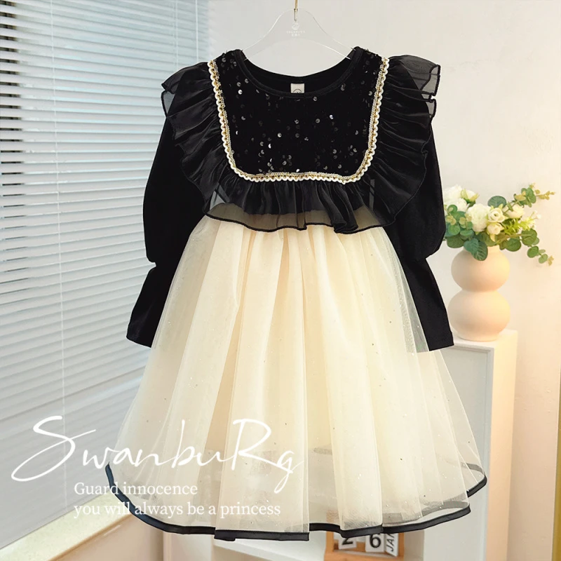 【现货】【Y.t0020】新款女童秋季礼服洋气公主裙高级重工儿童连衣裙