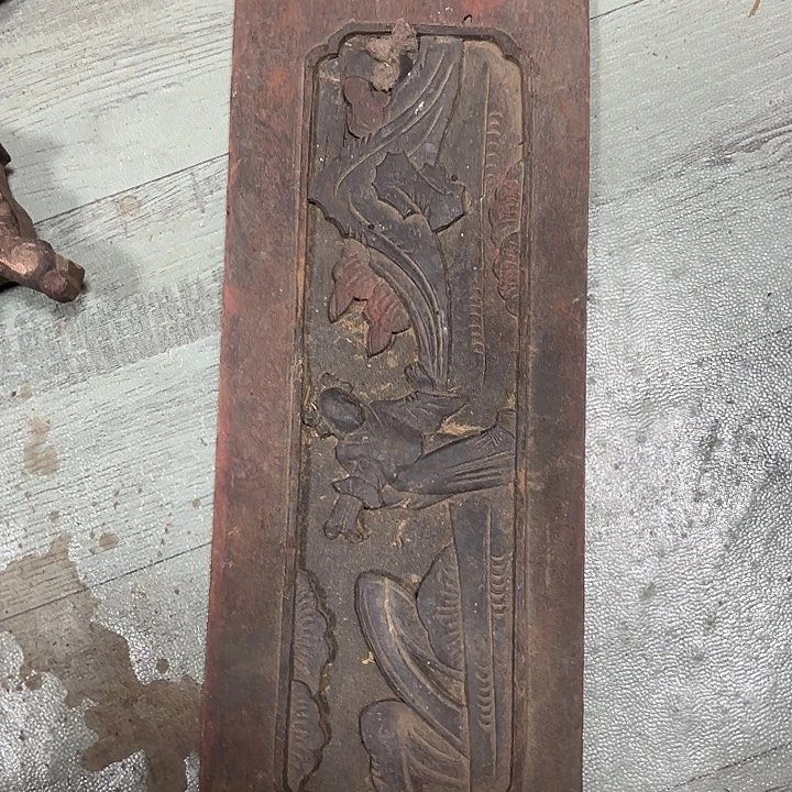 香榧木老木雕老人物花板