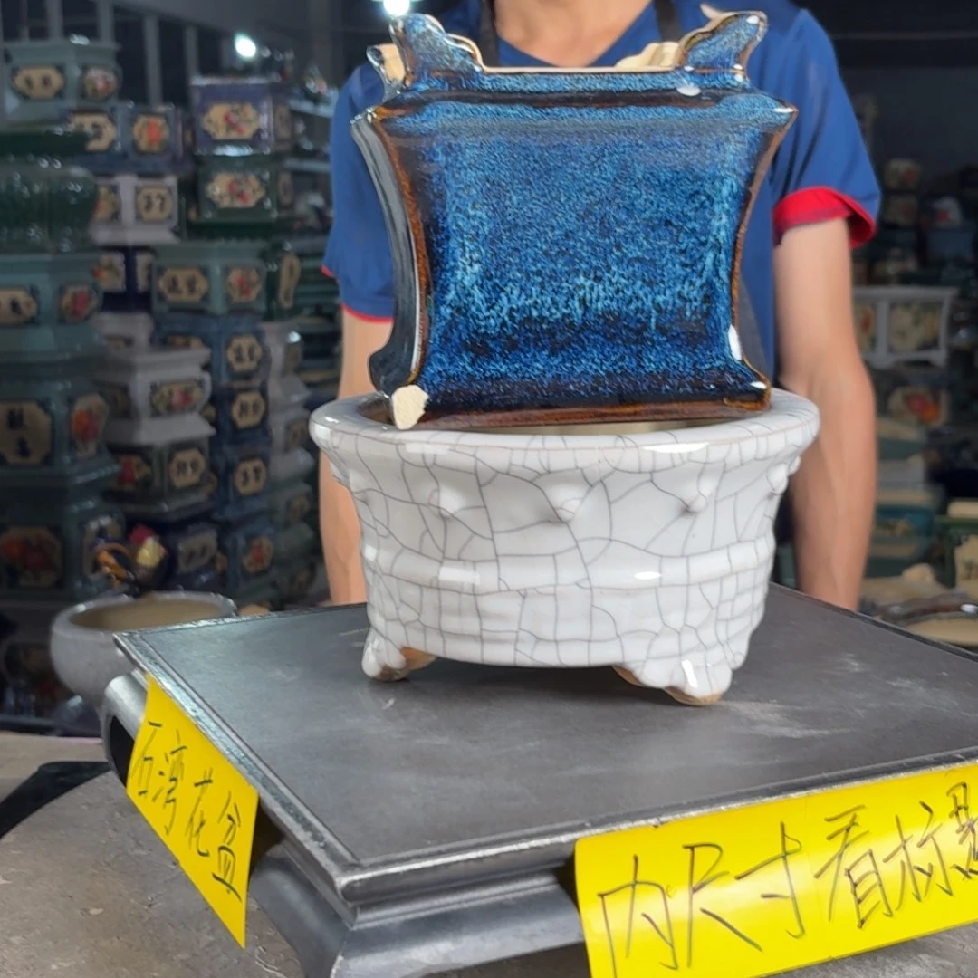 一风堂石湾花盆 瑕疵磕碰