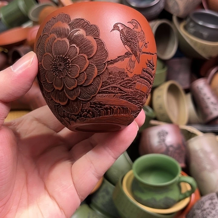 紫砂茶杯全手工紫砂主人杯