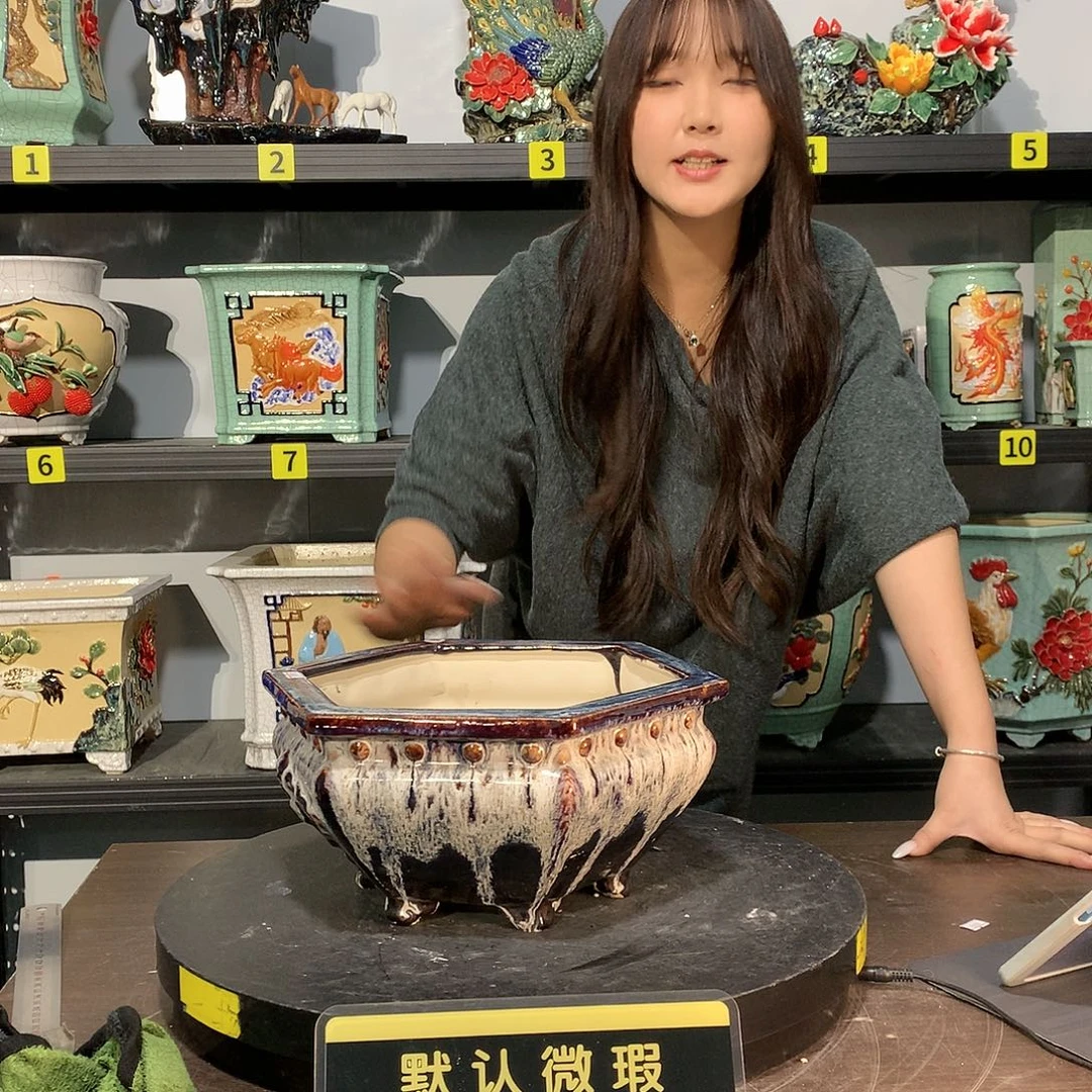 恬***行高温烧制石湾盆瑕疵