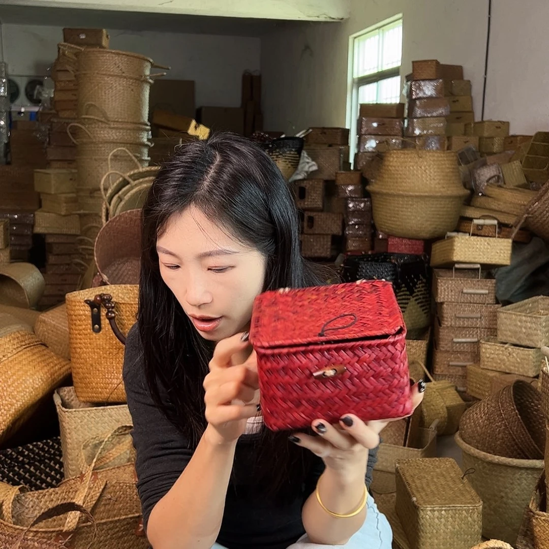 草编草编包/草编收纳盒带瑕疵