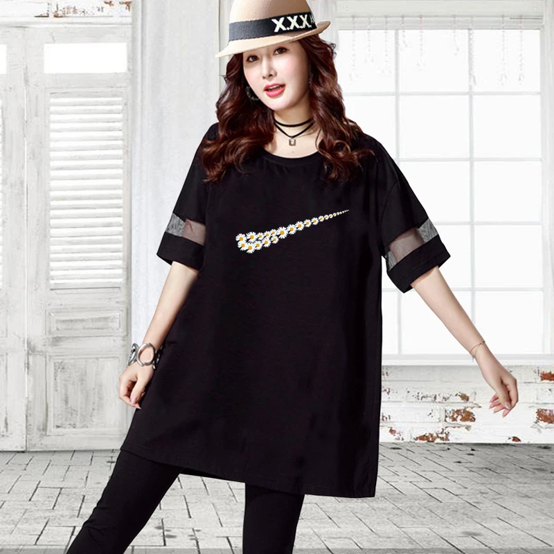 驰爽大码女装2021夏装新款加肥加大200斤胖mm宽松显瘦休闲套装潮