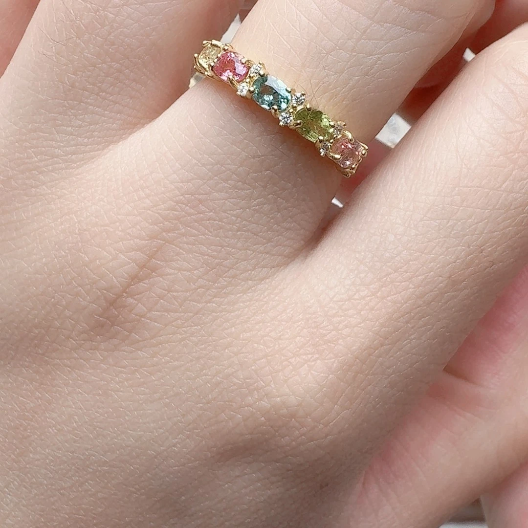 碧玺戒指银S925镶嵌戒指600