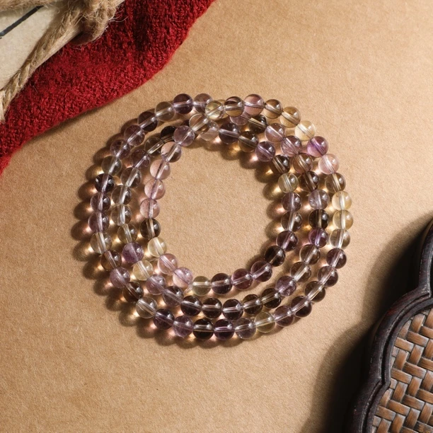 （桃）4mm水晶多宝三圈（多种水晶组合）