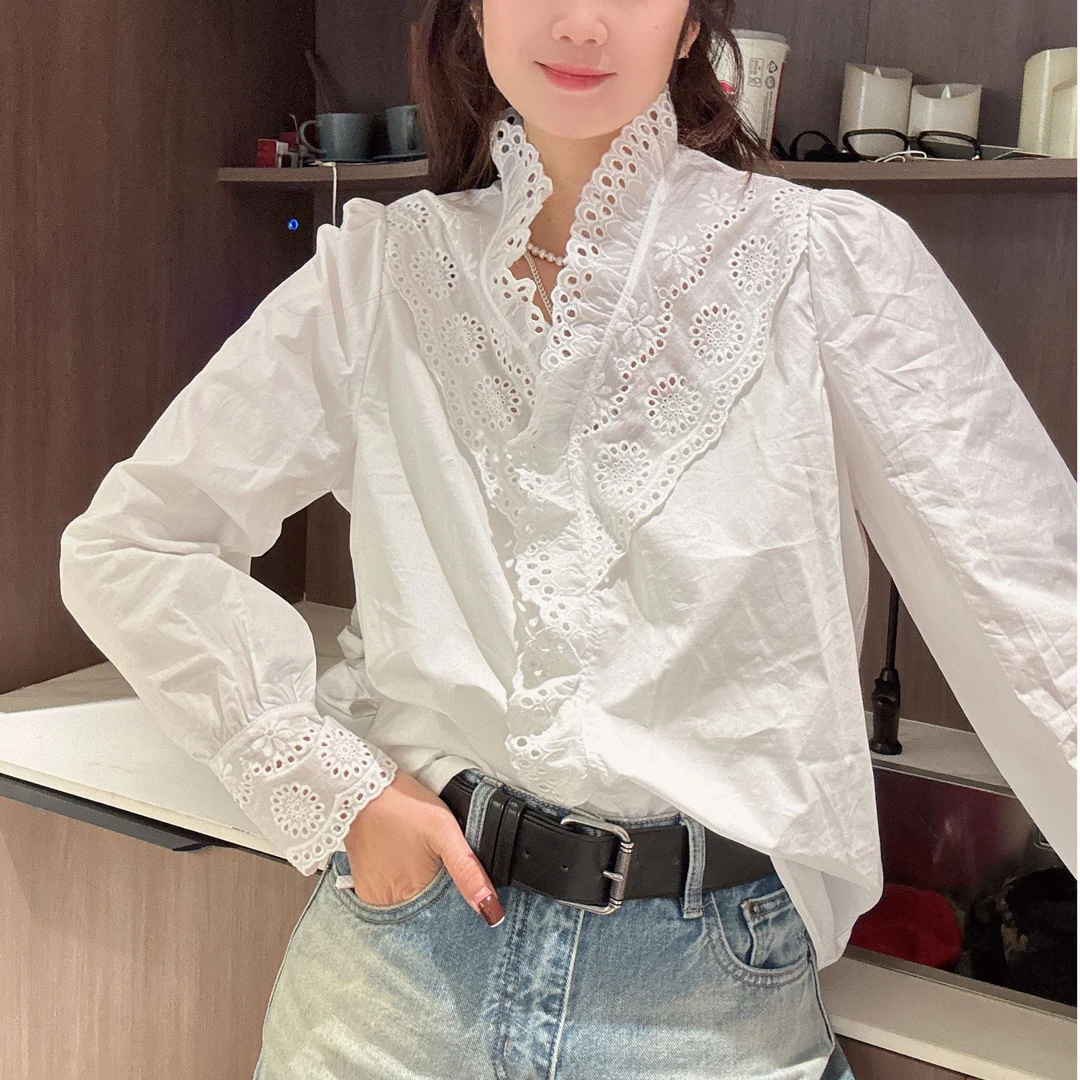 【大小姐家】欧韩货蕾丝花边衬衣581267