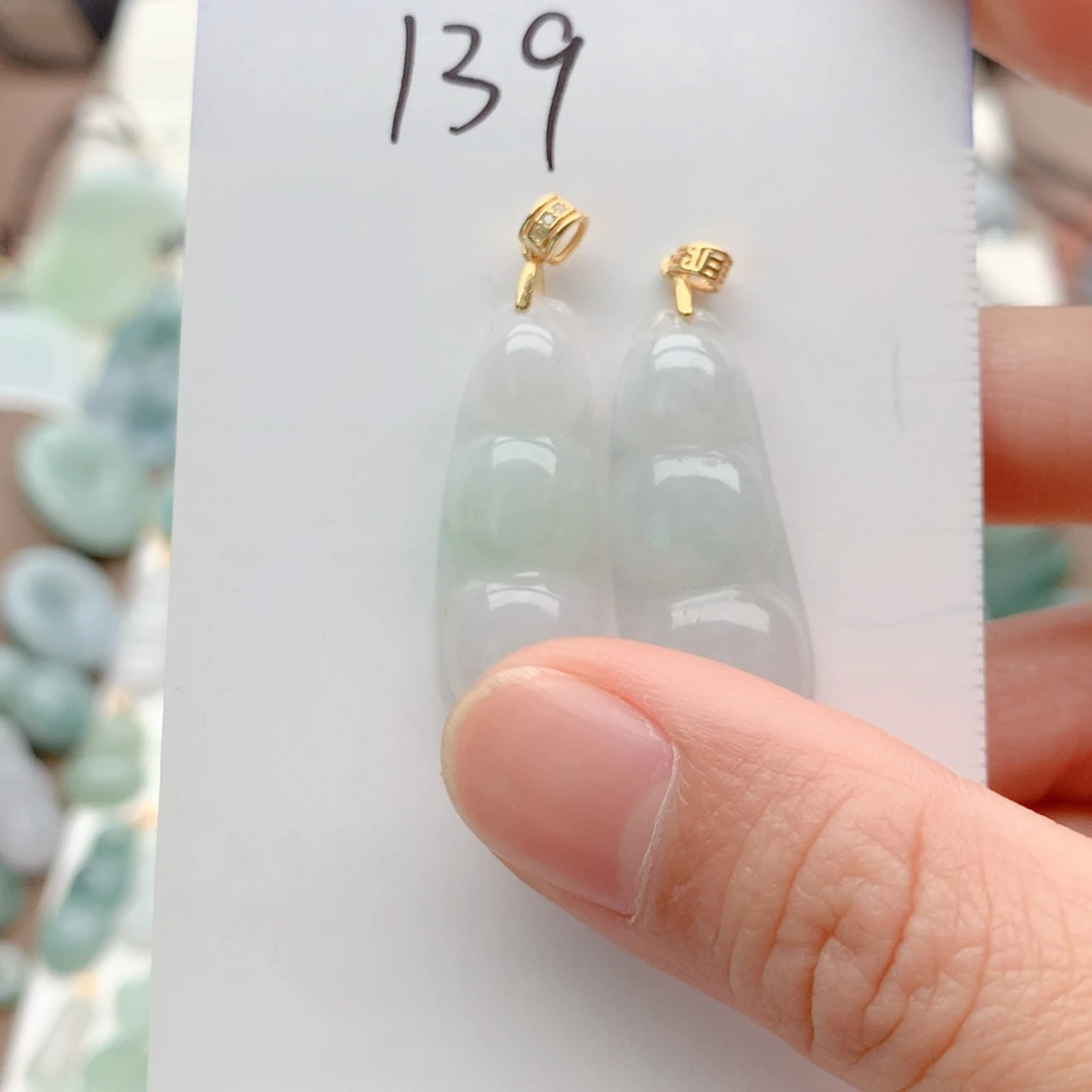 翡翠银S925镀金镶嵌颈饰吊坠