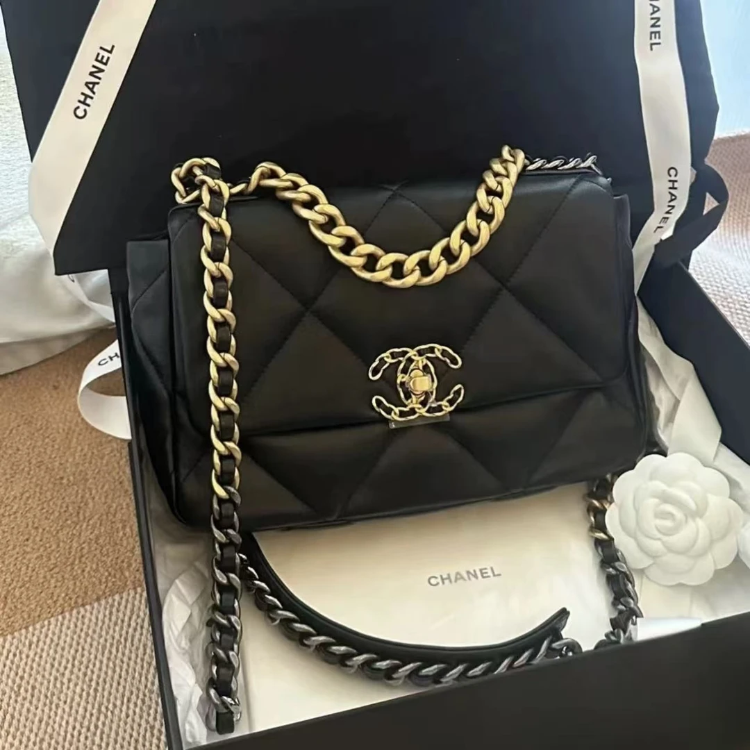 99新 Chanel/香奈儿 香奈儿 黑金19bag小号 25120064-01