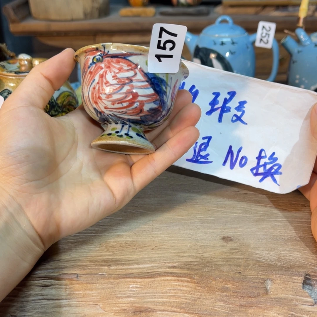 壶素浅陶瓷手工手绘