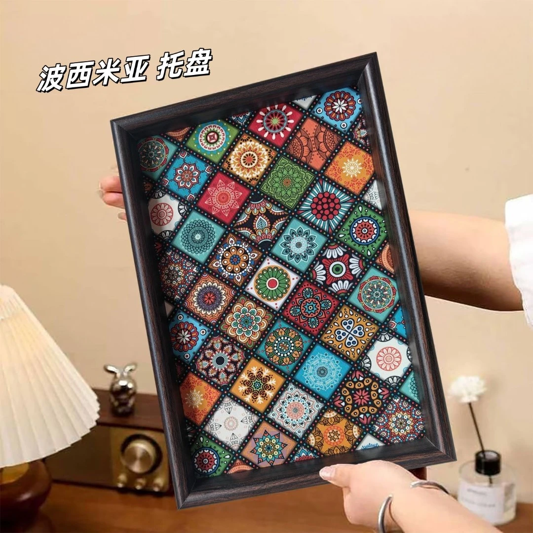 网红波西米亚风创意摆件托盘玄关客厅置物盘首饰零食珠宝家用收纳