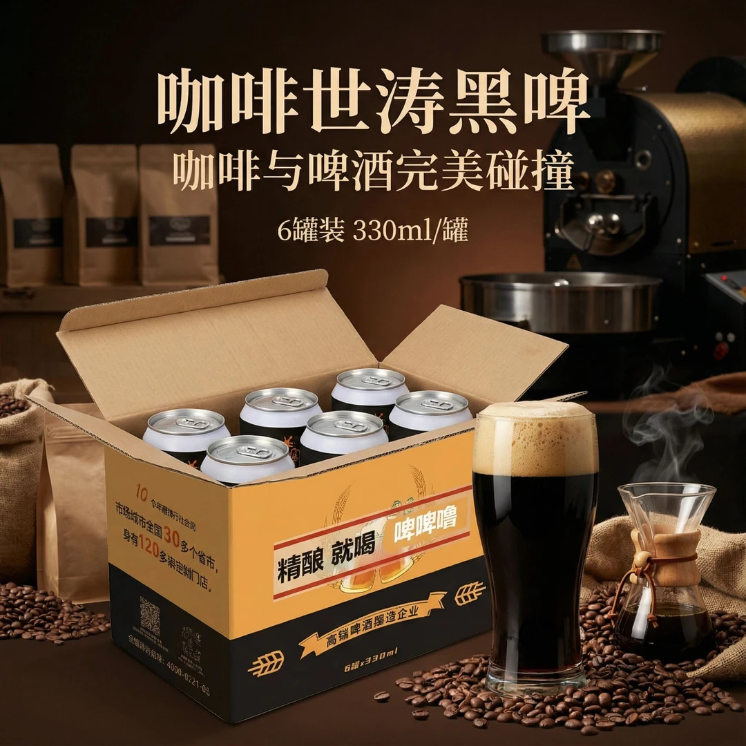 啤啤噜精酿果味鲜啤28天鲜活多口味（咖啡世涛、西柚芭乐）330ml*6罐