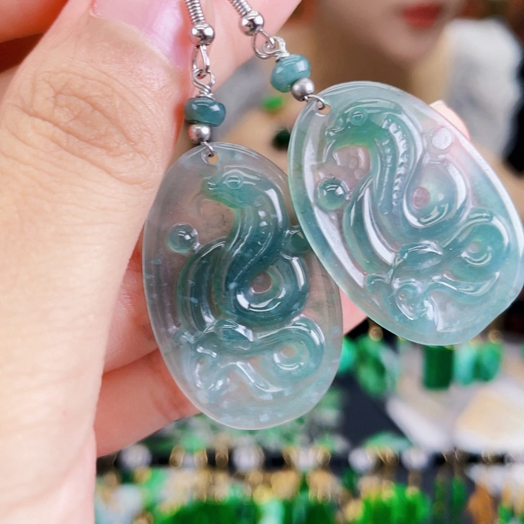 翡翠未镶嵌耳饰饰品