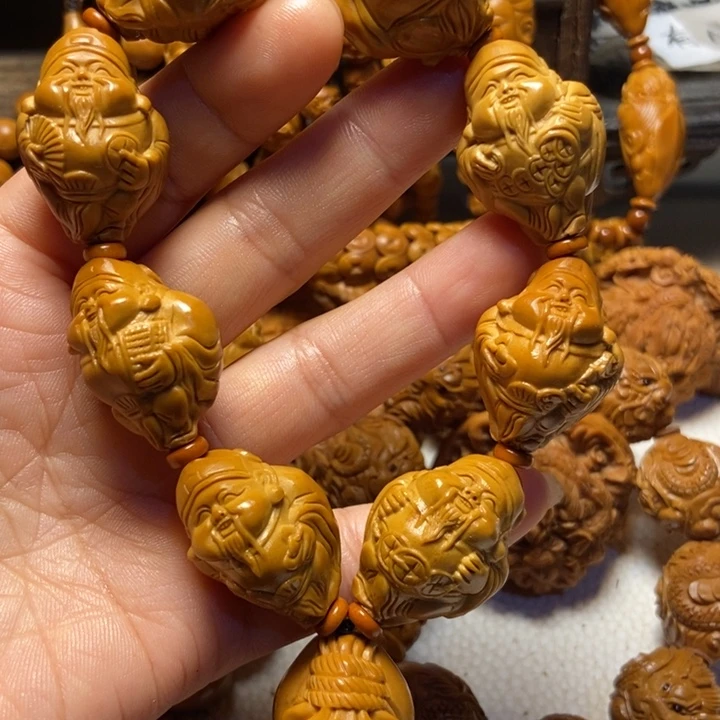 【闪购商品】橄榄核手串/手链择***?官帽财神有色差