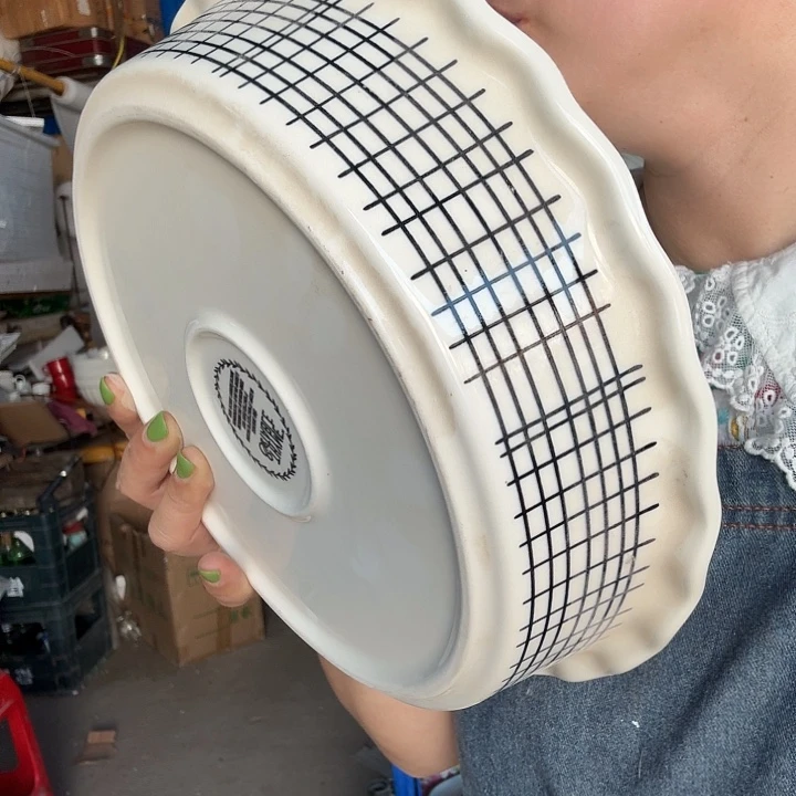 外贸尾单高温陶瓷微瑕盒子披萨烤盘