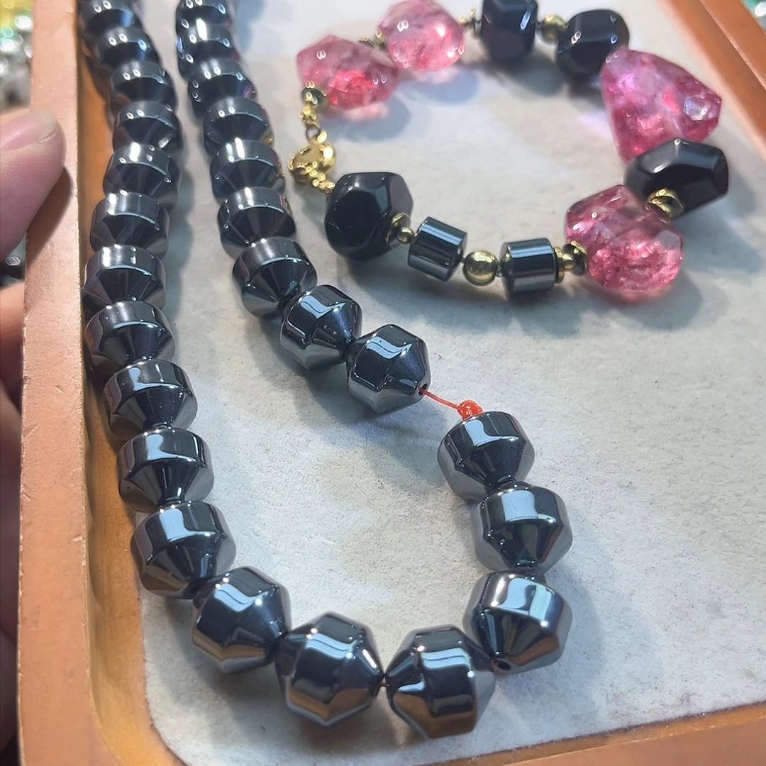 玛瑙/玉髓合金珠宝半成品不掉色隔珠12mm一条