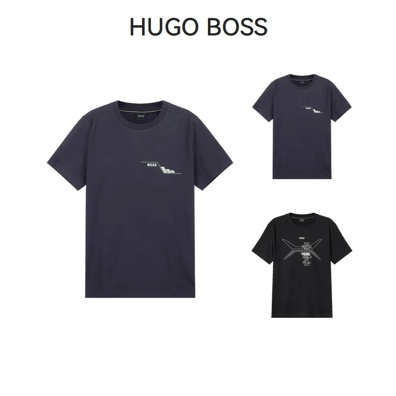 HugoBoss雨果博斯 男士green系列新季艺术性胶印短袖50506358