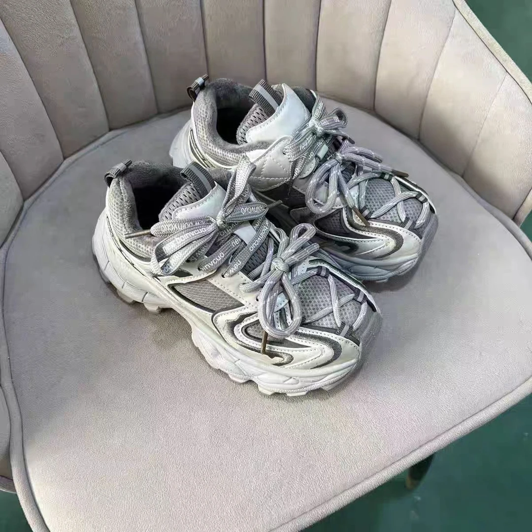 米诺日记二棉老爹运动鞋男宝女宝皮面防滑eva+贴片