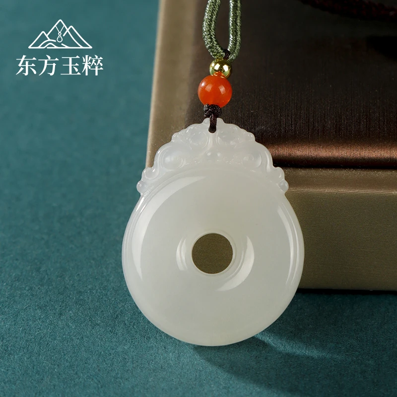 和田玉平安扣项链-约34*29mm-多样性发货 拍一发一