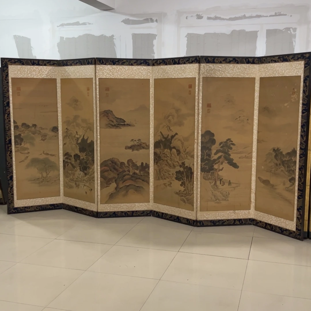 绘画屏风框画茶空间设计