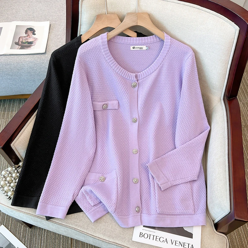 zz2633厂家直销特大码女装断码特价针织开衫宽松小香风长袖外套