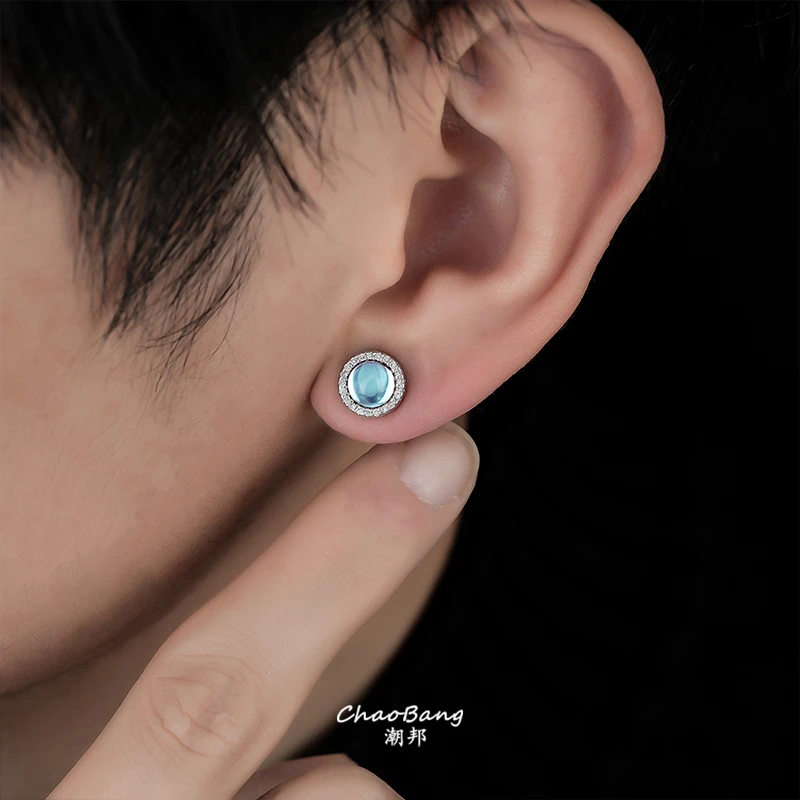 铜合金耳饰 彩色镶钻耳钉高级感耳饰无耳洞磁吸耳夹小众轻奢饰品