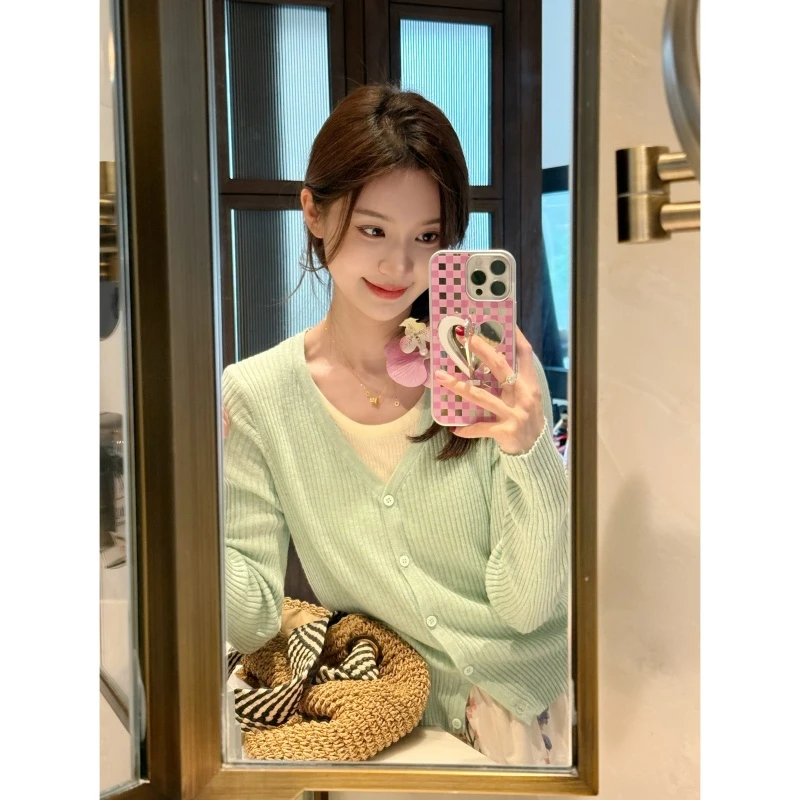 【开春温柔撞色】开春韩系假两件温柔针织撞色毛针织衫-CX2025122