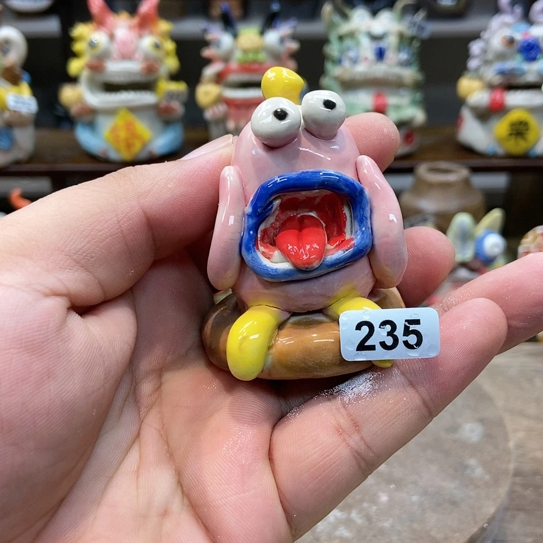 摆件直播间手工抽象陶瓷摆件235