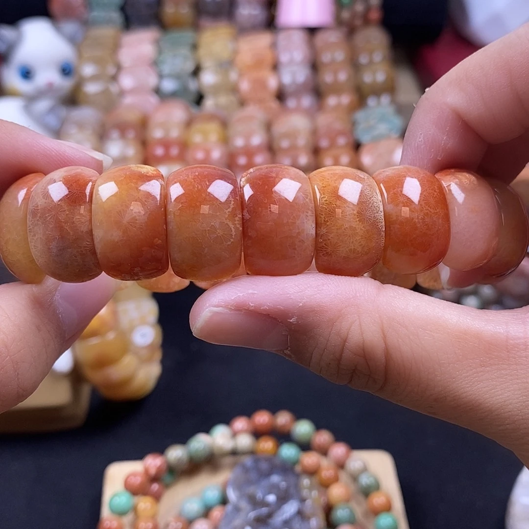 硅化珊瑚（珊瑚玉）未镶嵌手牌红冰蕾丝 20