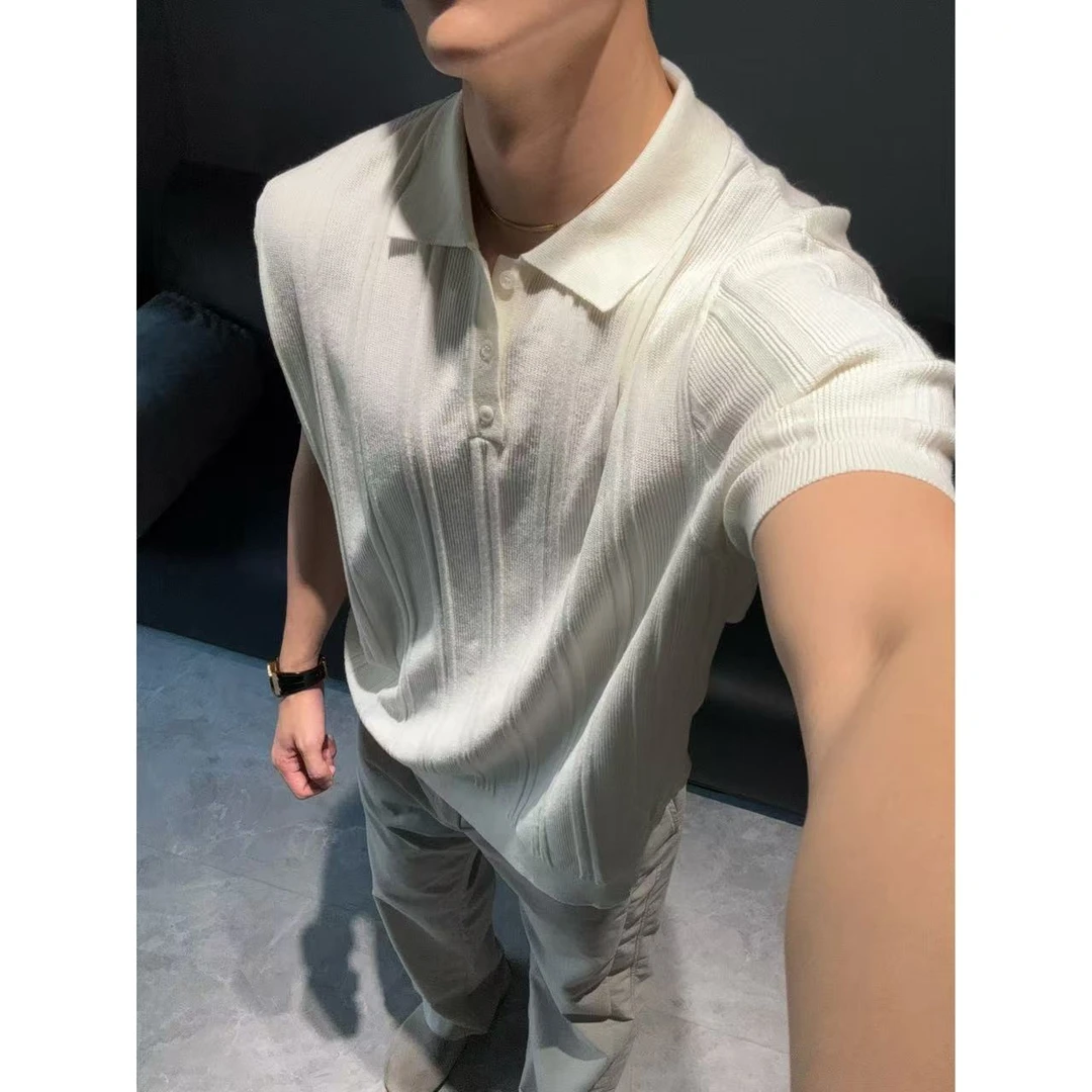 【西博】夏季亚麻老钱风针织polo衫高级松弛感翻领短袖休闲百搭