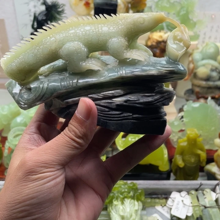 蛇纹石玉未镶嵌四大名玉手把