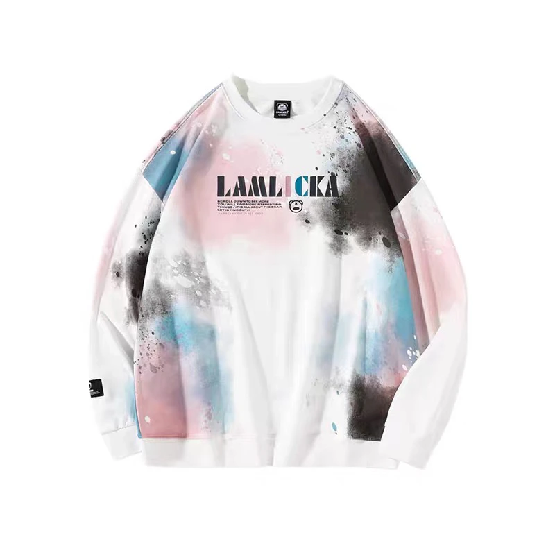 LAMLICKA拉姆熊潮牌渐变色男女款宽松加绒卫衣