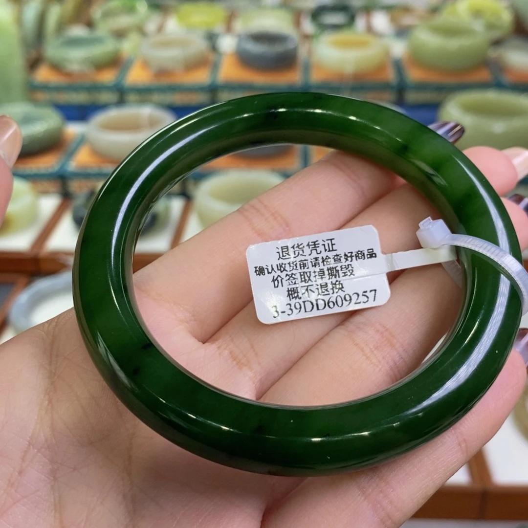 和田玉未镶嵌手镯俄七红皮碧玉60/61