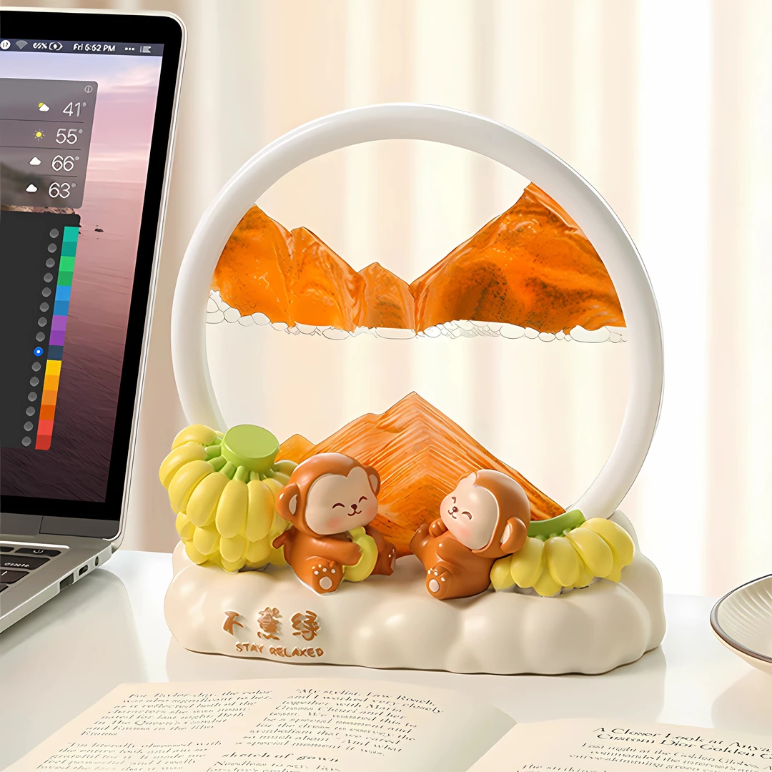 禁止焦虑治愈解压流沙画摆件办公室桌面客厅酒柜家居装饰毕业礼物