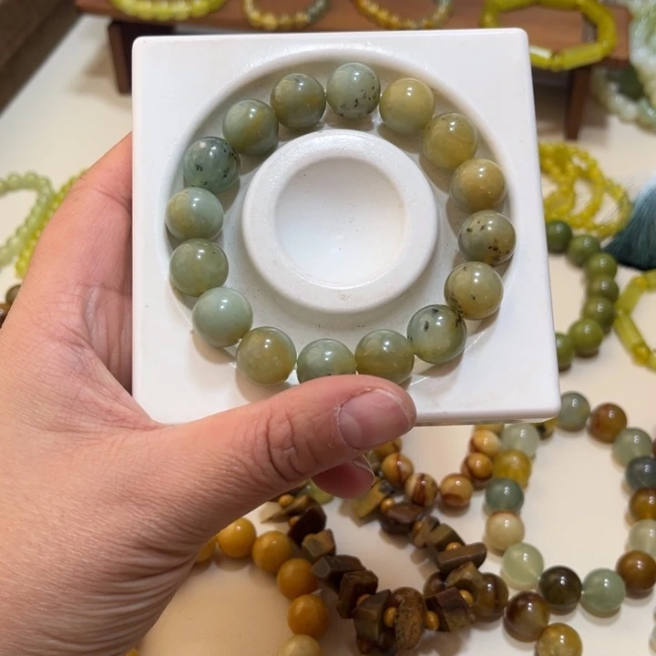 蛇纹石玉未镶嵌手链卡14